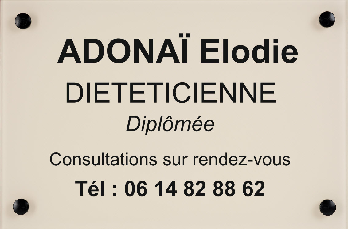 plaque dieteticienne ivoire, gravure et cabochons noir