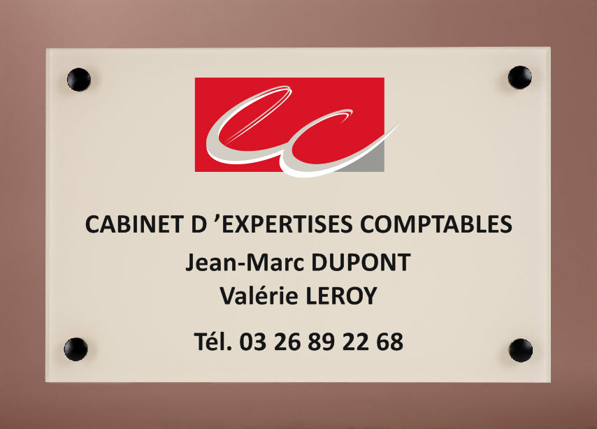 plaque et sous plaque assorties avec logo expert comptable