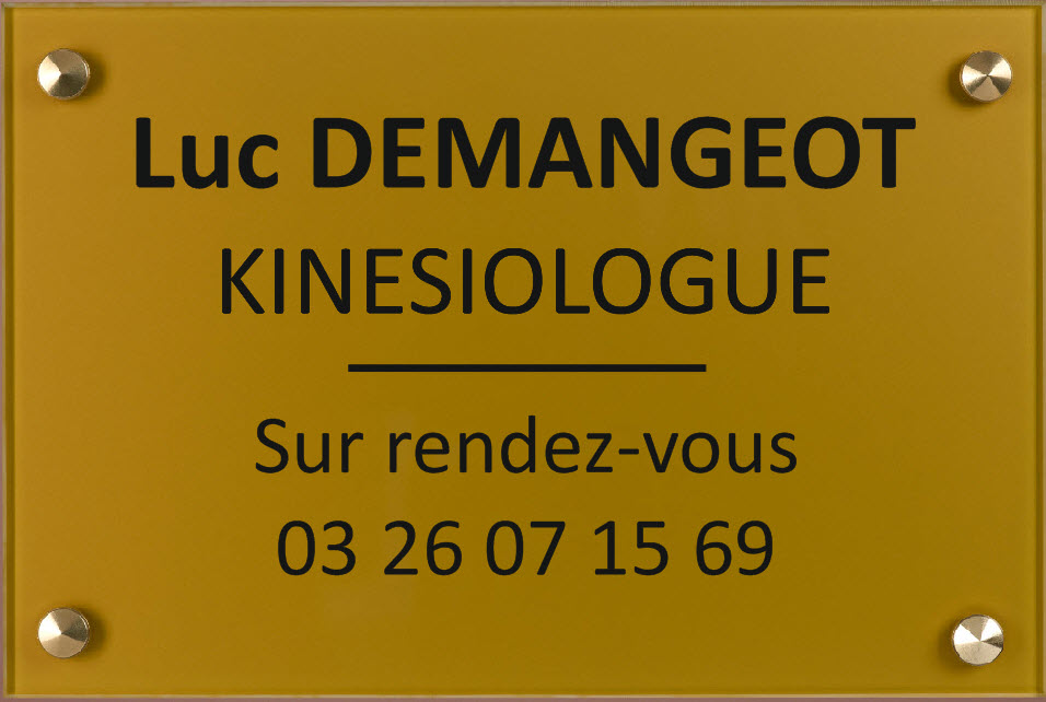 plaque pour un kinesiologue format 300 mm x 200 mm