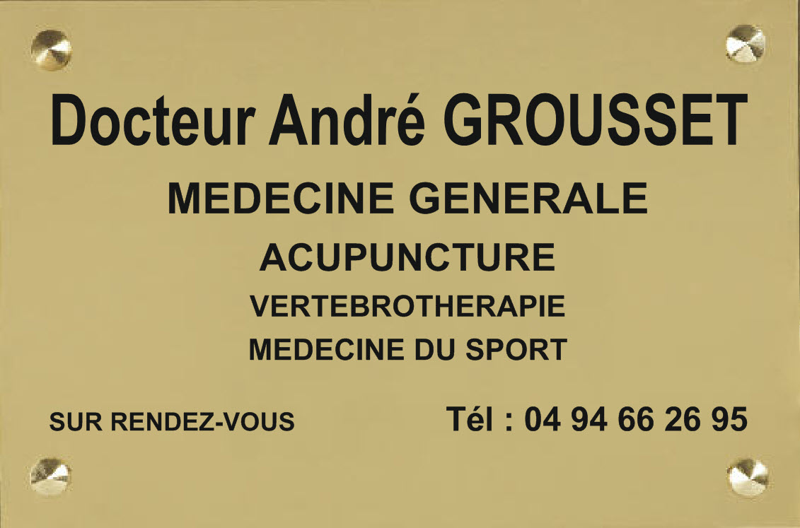 plaque médecin en laiton