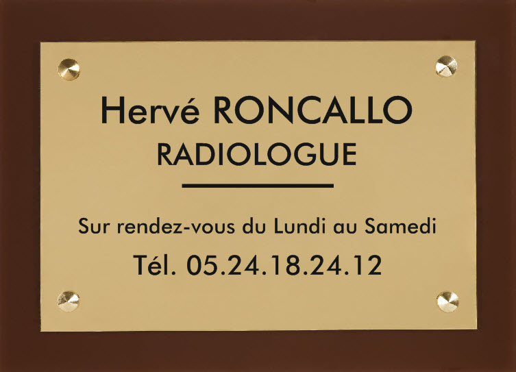 une sous plaque en plexi bronze et une plaque en laiton poli