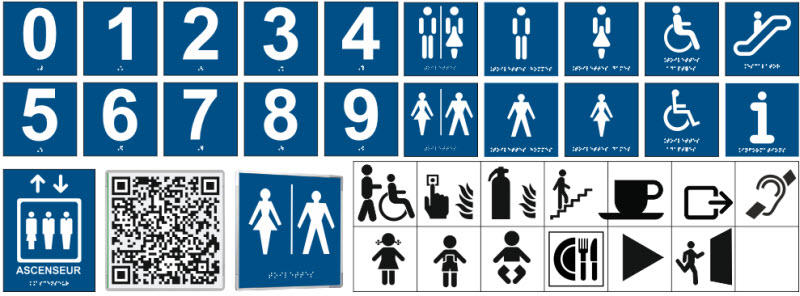 Signalétique braille et relief - norme handicap