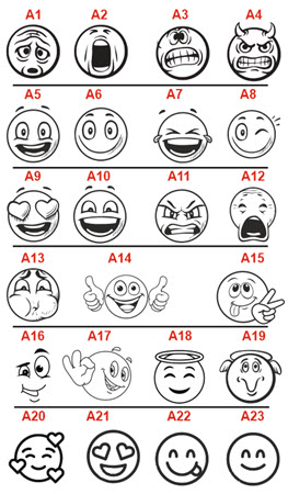 Emoticons gravés sur boule de pétanque