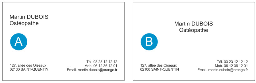 format Cartes de visite 84 mm x 54 mm