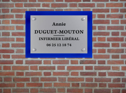 plaque argent et sous plaque bleu