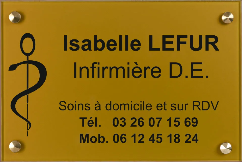 Plaque professionnelle plexiglas fond noir