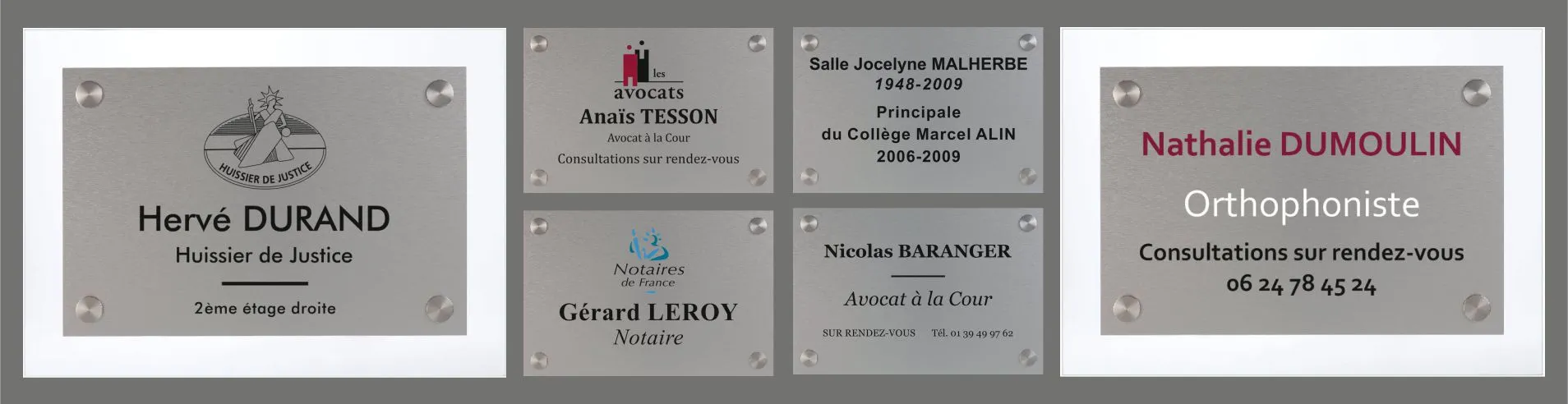 Plaque professionnelle en plexiglas ovale