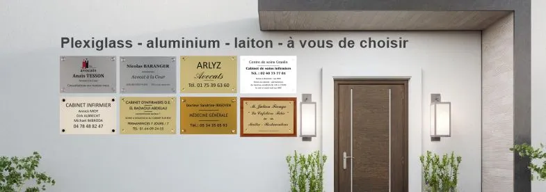 plaques prtofessionnelles sur mur