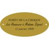 Plaque laiton pour trophee ovale 50 mm x 25 mm - 3 lignes