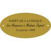 Plaque laiton pour trophee ovale 50 mm x 25 mm - 3 lignes