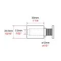 Dimensions des Entretoise murale inox percée - 24 mm - longueur 30 mm