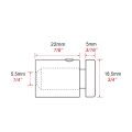 Dimensions des Entretoise murale percée diamètre 18 mm