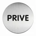 Durable - picto inox - prive - rond - 83 mm