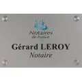 plaque professionnelle aluminium brossé composite avec logo notaire