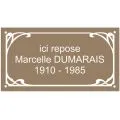 Plaque funéraire émaillée déco - 300 mm x 160 mm