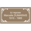 Plaque funéraire émaillée déco - 300 mm x 160 mm