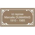 Plaque funéraire émaillée déco - 300 mm x 160 mm