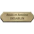 Plaque de porte rectangulaire  satinée  - avec liseret - 135 mmx 65 mm