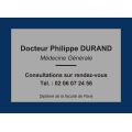 Sous plaque plexi pour plaque professionnelle
