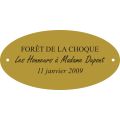 Plaque laiton pour trophee ovale 50 mm x 25 mm - 3 lignes