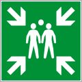Pictogramme premiers secours - point de rassemblement - Norme ISO7010