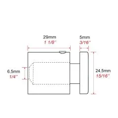 Dimensions des Entretoise murale percée diamètre 24 mm