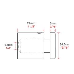 Dimensions des Entretoise murale percée diamètre 24 mm