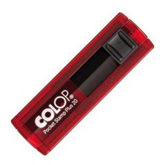 Colop pocket stamp 20 plus - 14 mm x 38 mm - 4 lignes - ruby