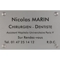 Plaque professionnelle aluminium anodisée