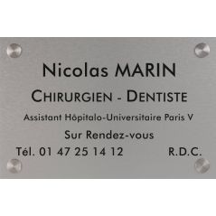 Plaque professionnelle aluminium anodisée