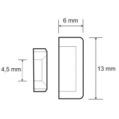 dimensions des Cache vis aluminium doré 13 mm