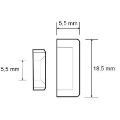 Dimensions des Cache vis inox 18 mm