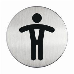Durable - picto inox - toilettes hommes - rond - 83 mm