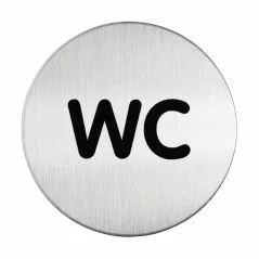 Durable - picto inox - wc - rond - 83 mm