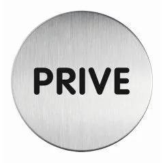 Durable - picto inox - prive - rond - 83 mm