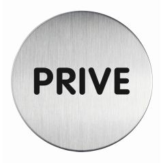 Durable - picto inox - prive - rond - 83 mm