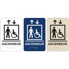 pictogramme braille et relief ascenseur handicapés