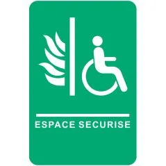 pictogramme braille et relief espace sécurisé