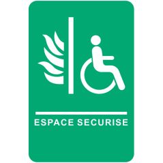 pictogramme braille et relief espace sécurisé