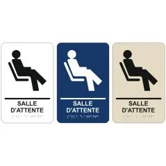 pictogramme braille et relief salle d'attente