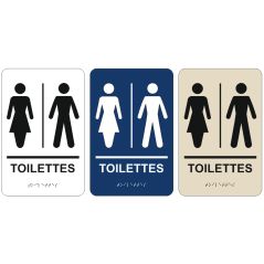 pictogramme braille et relief toilettes dames hommes