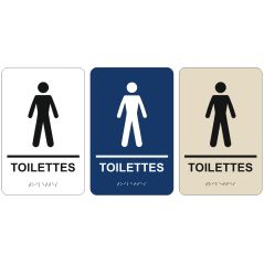 pictogramme braille et relief toilettes hommes