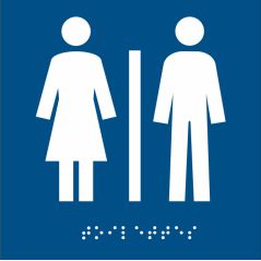 plaque braille et relief toilettes dames et hommes