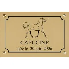 plaque de box pour chevaux avec cadre