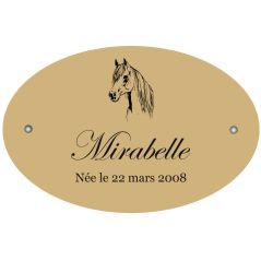 plaque de box pour chevaux ovale