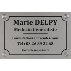 plaque professionnelle aluminium brossé composite