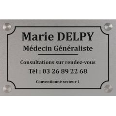 plaque professionnelle aluminium brossé composite