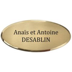 Plaque de porte rectangulaire  satinée - 135 mmx 65 mm