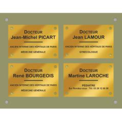 Sous plaque plexi pour plaque professionnelle 4 plaques