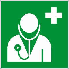 Pictogramme premiers secours - médecin - Norme ISO7010